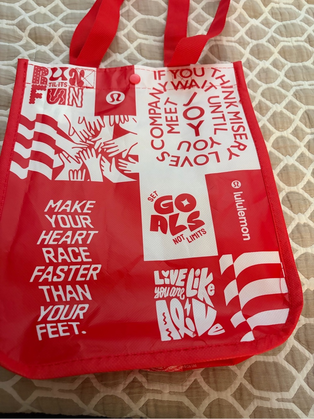 lululemon athletica Red Made to Feel Reusable Tote Bag